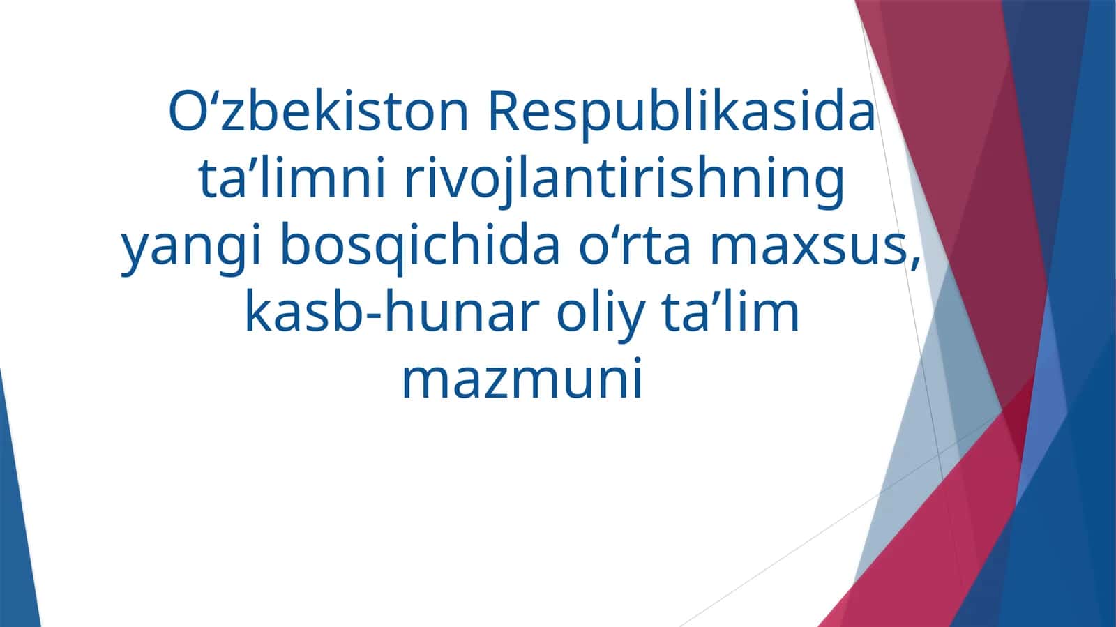 Kasbiy ta'lim mazmuni 1