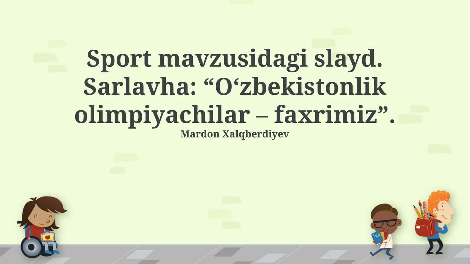 Sport mavzusidagi slayd 1