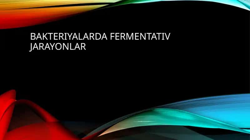 Bakteriyalarda fermentativ jarayonlar 1
