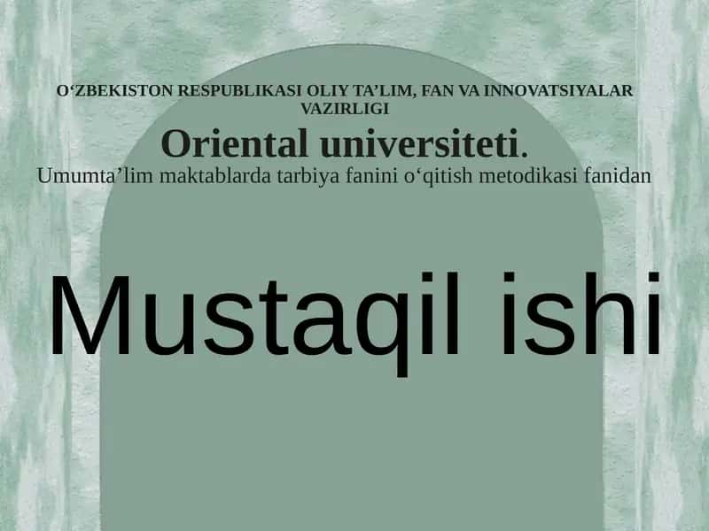 Ta’lim tamoyillari va ularning tasnifi 1
