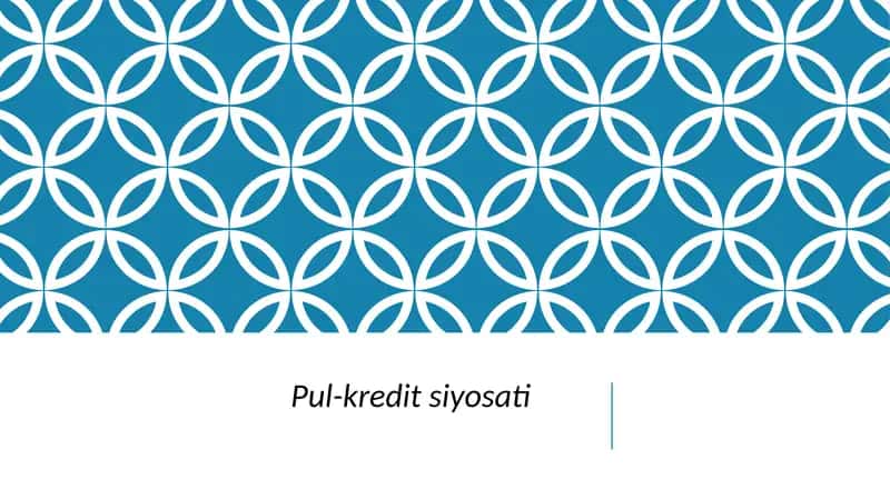 Pul-kredit siyosati 1