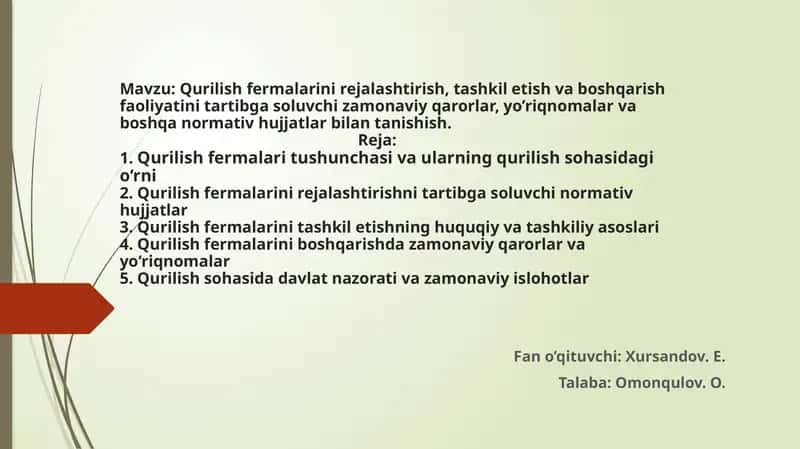 mustaqil ish slayt 1