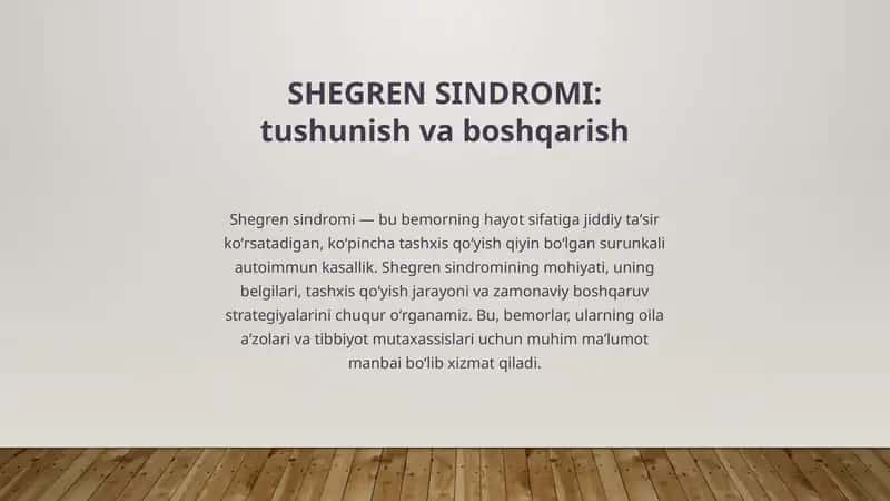 Shegren Sindromi 1