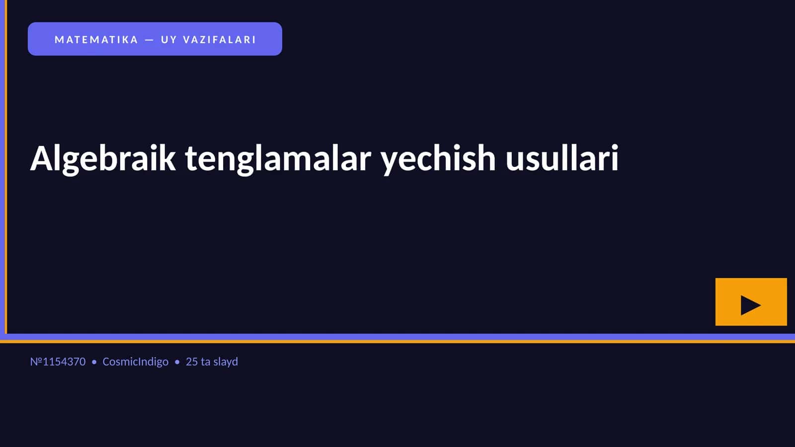 Algebraik tenglamalar yechish usullari 1