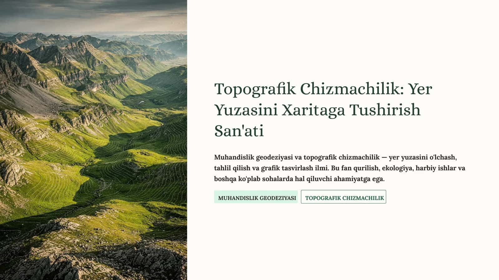 Topografik Chizmachilik 1