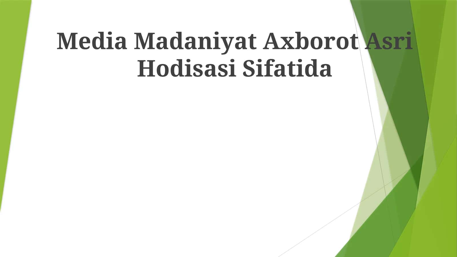 Madaniyat Axborot Asri 1