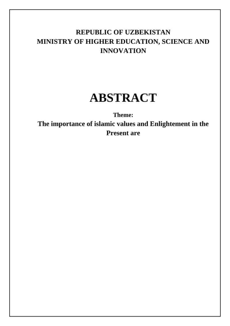 Bridging Worlds: Islamic Values and Enlightenment Principles 1