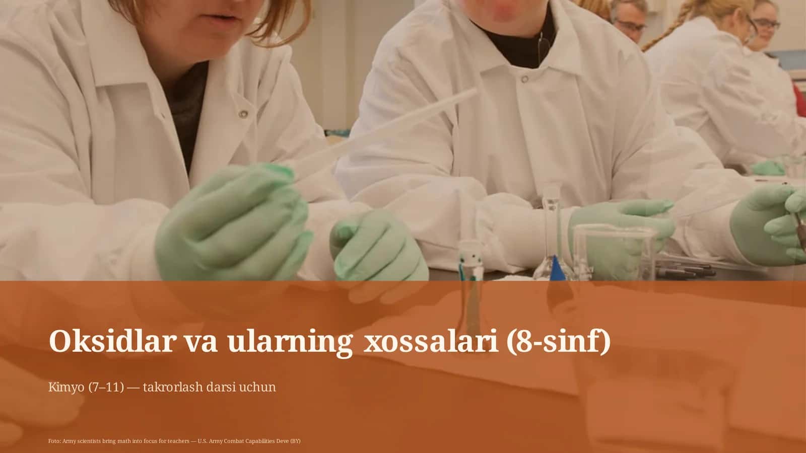 Oksidlar va ularning xossalari (8-sinf) 1