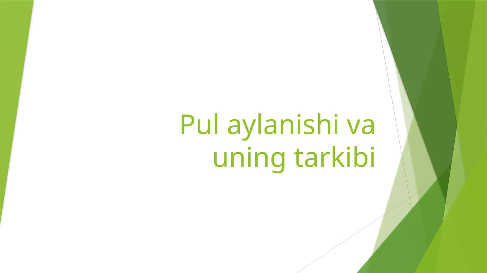 Pul aylanishi va uning tarkibi 1