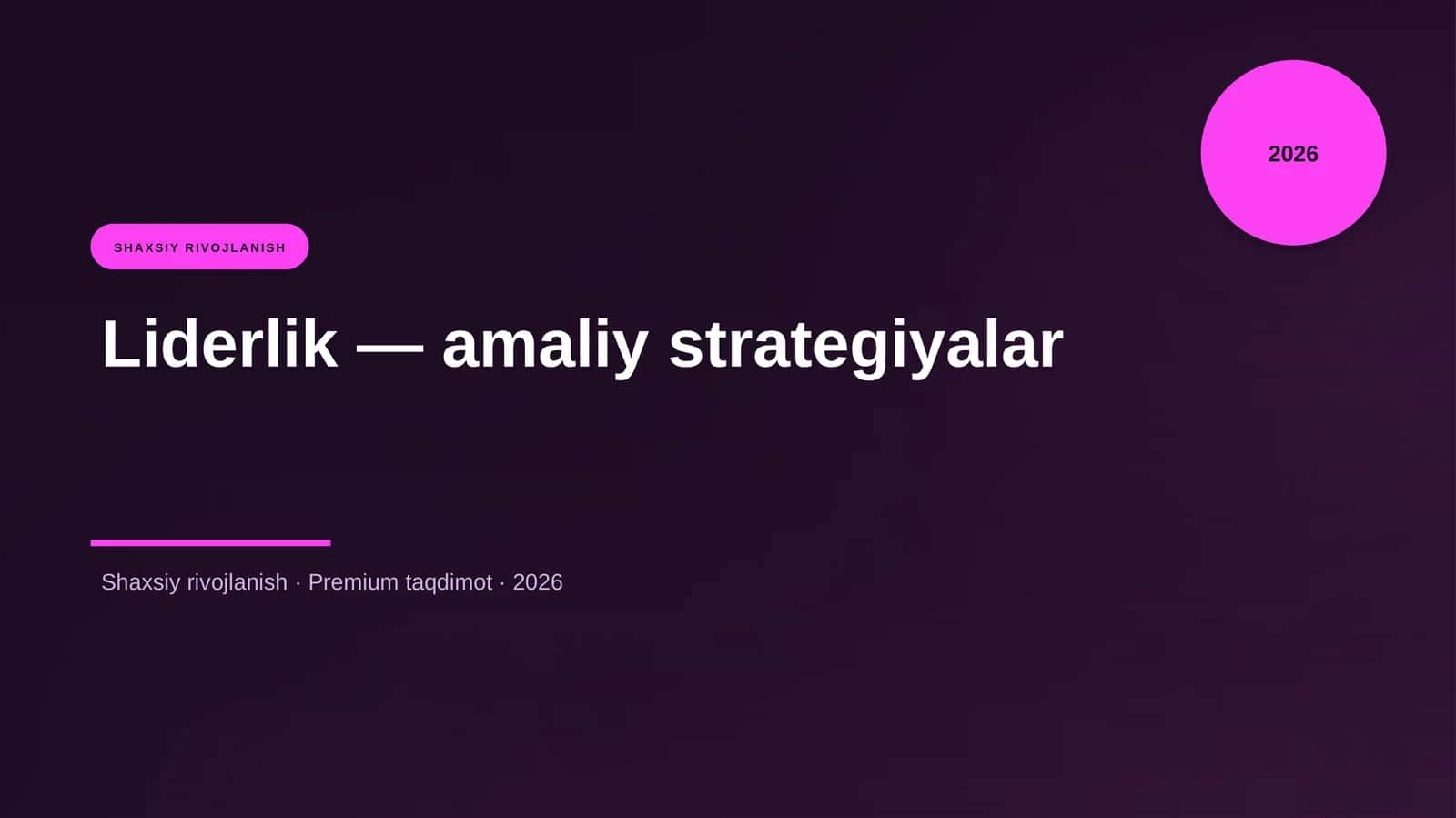 Liderlik — amaliy strategiyalar 1