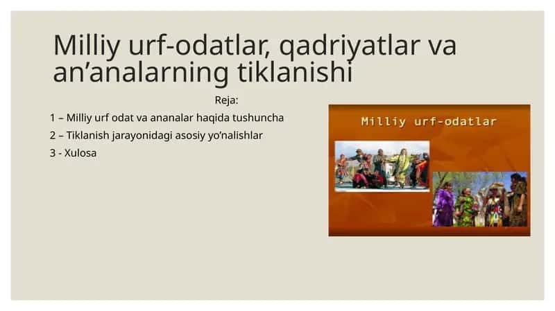 Milliy urf-odatlar 1