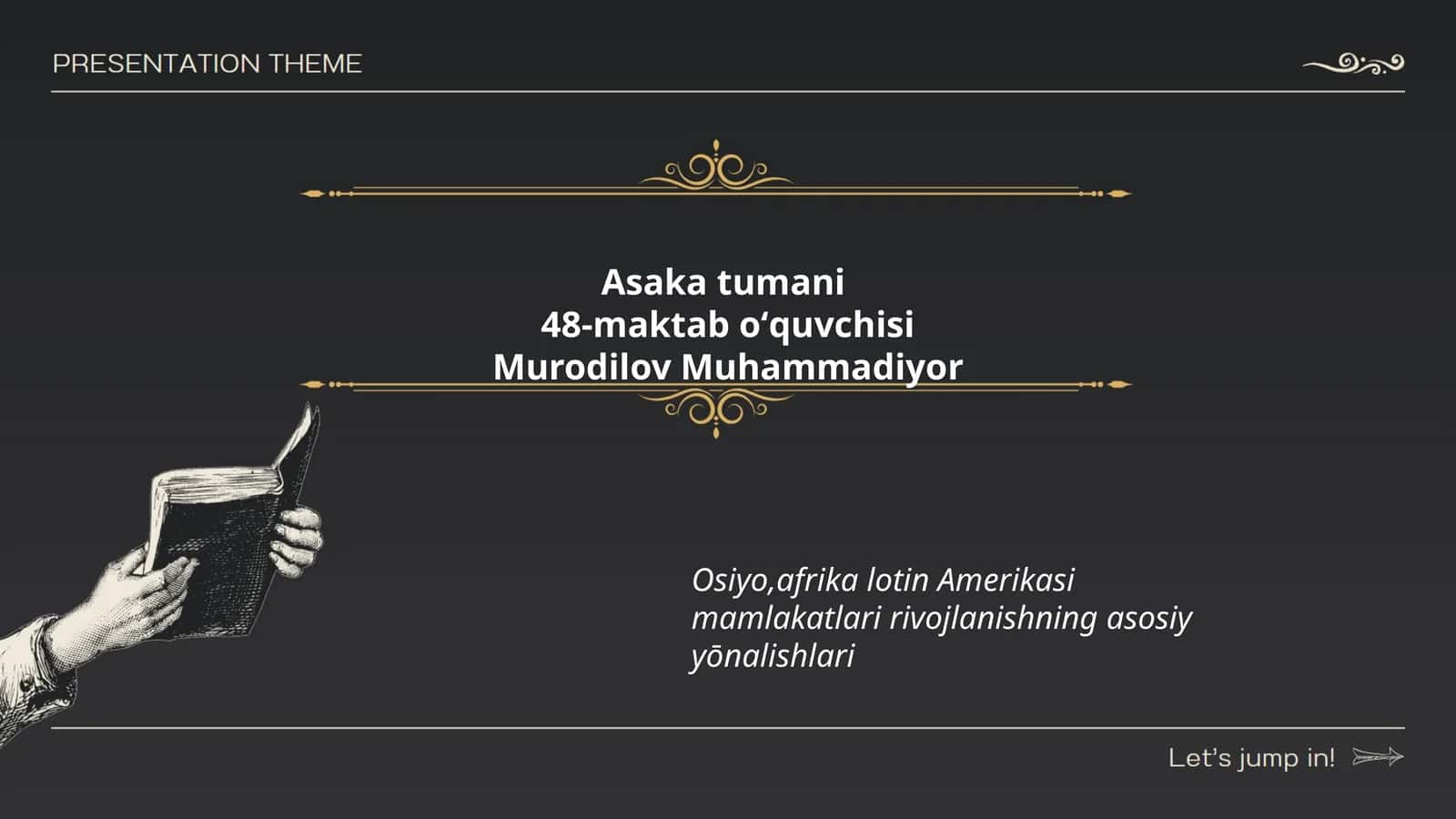 Osiyo,afrika lotin Amerikasi mamlakatlari rivojlanishning asosiy yōnalishlari bilan bog'liq oʻquv materiallari  taʼlimiy yutuqlari haqida 1