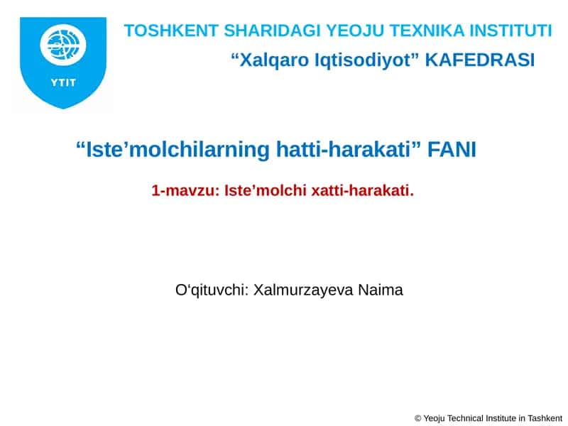 Iste’molchixatti-harakati 1