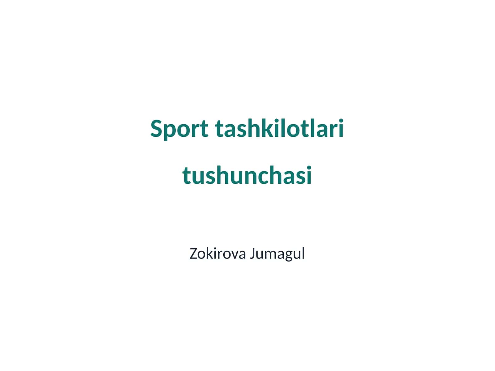 Sport tashkilotlari tushunchasi 1