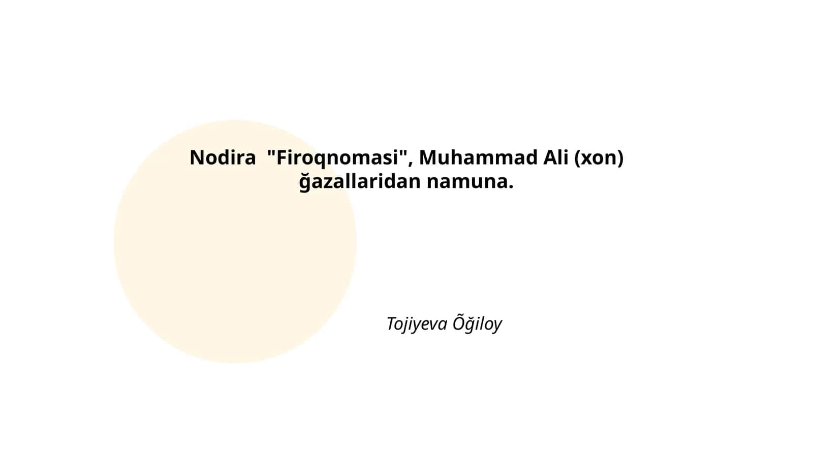 Nodira "Firoqnomasi" 1