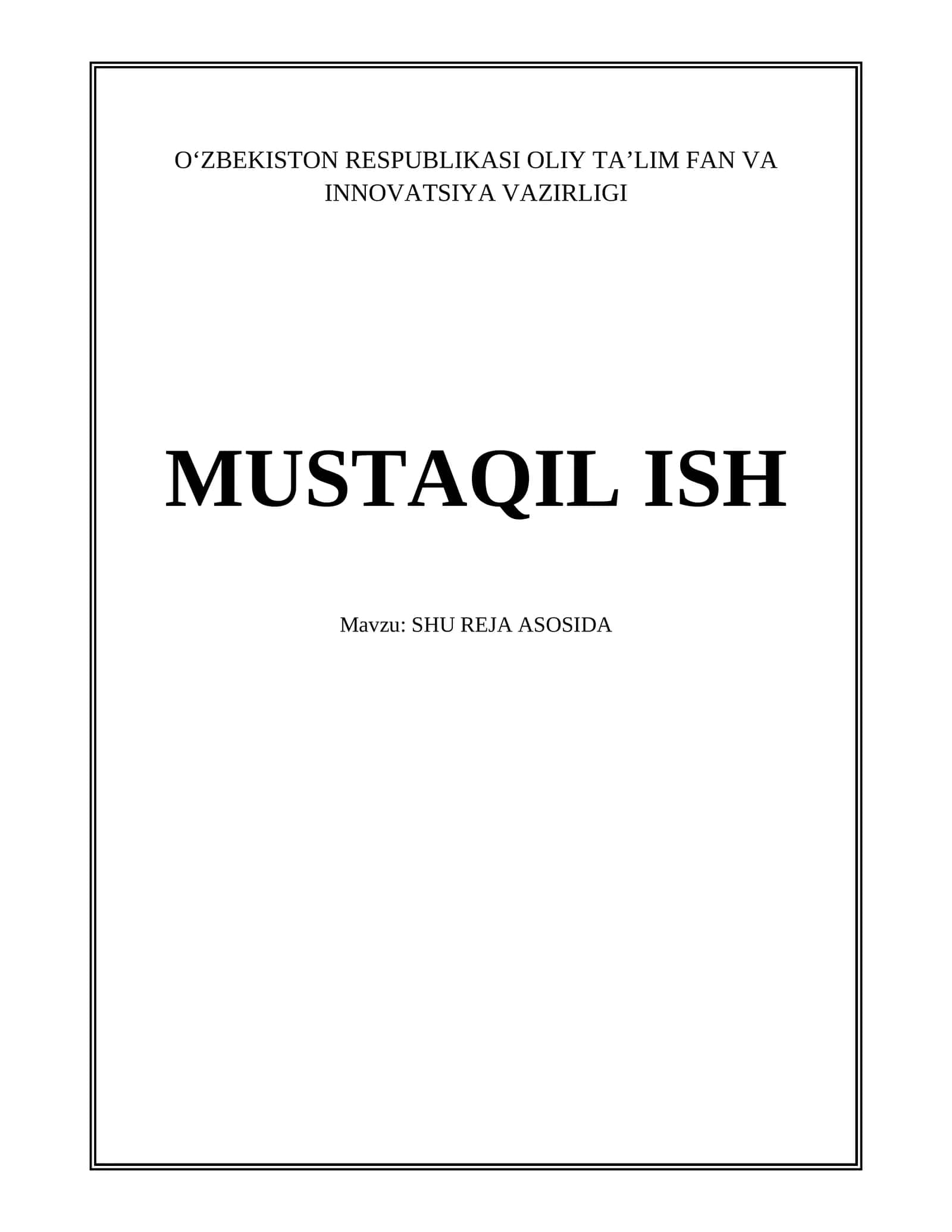 SHU REJA ASOSIDA 1