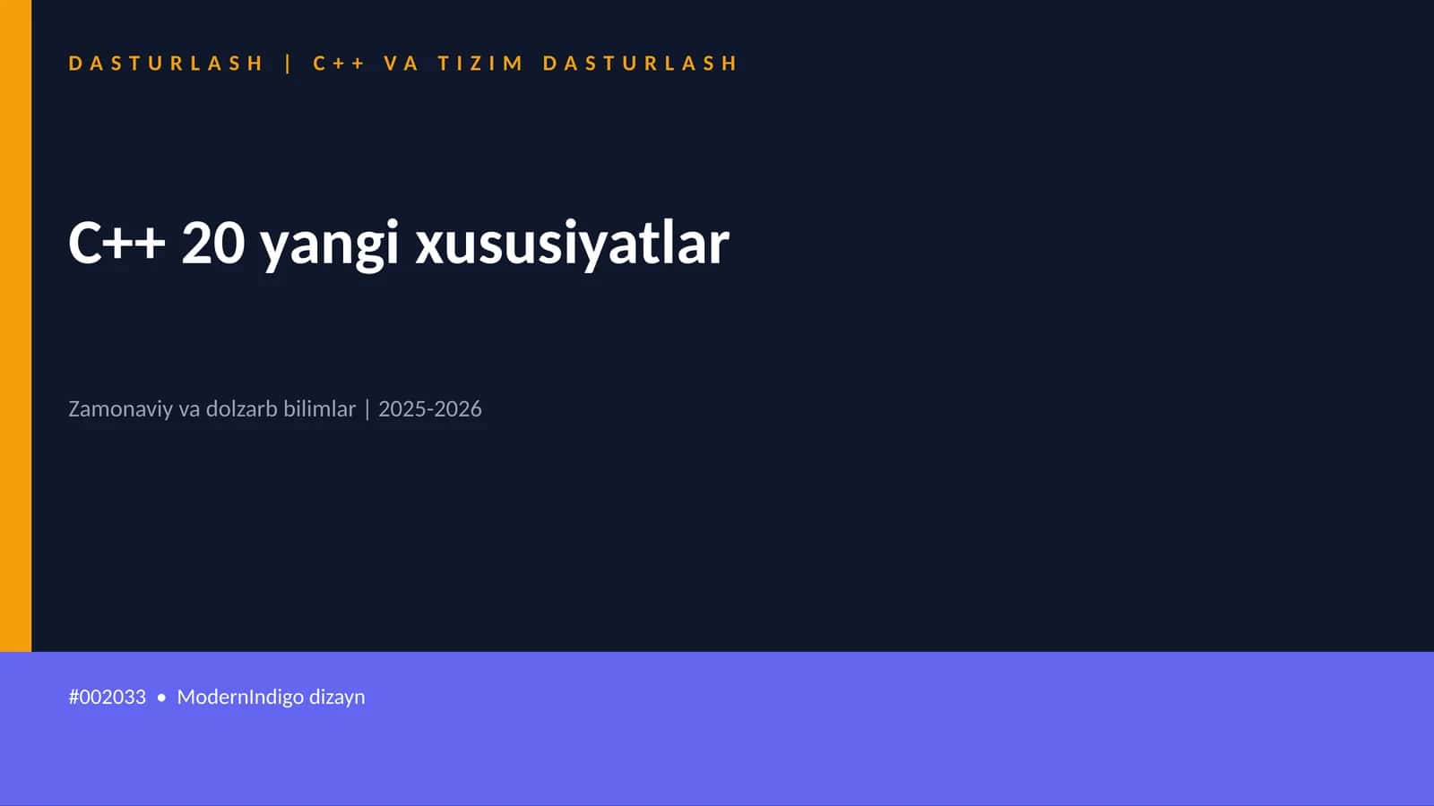 C++ 20 yangi xususiyatlar 1