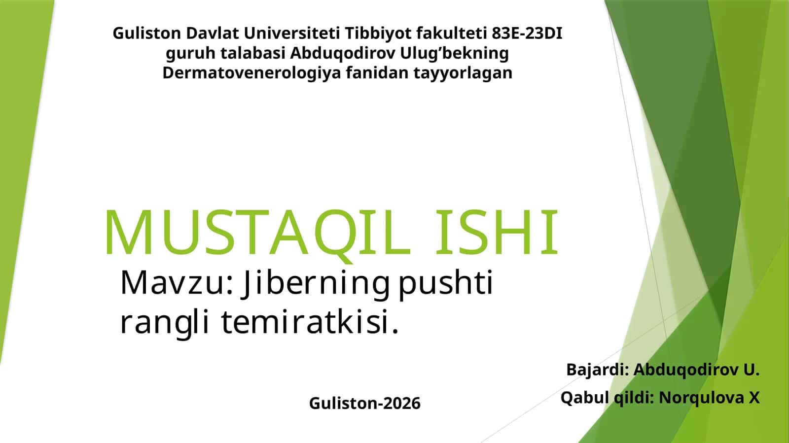 Jiberging pushti temiratkisi 1