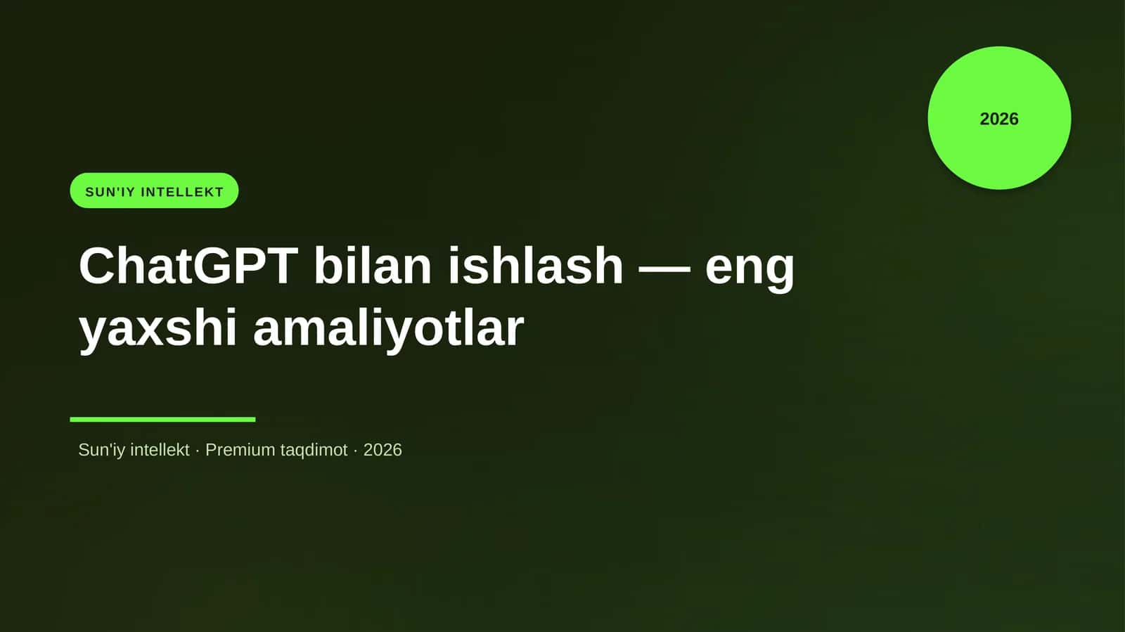 ChatGPT bilan ishlash — eng yaxshi amaliyotlar 1