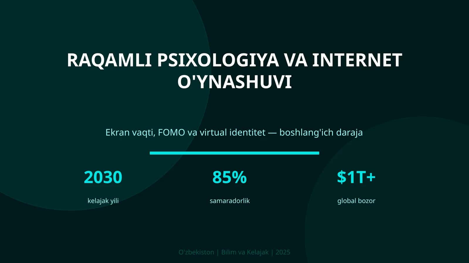 Raqamli psixologiya va internet o'ynashuvi 1