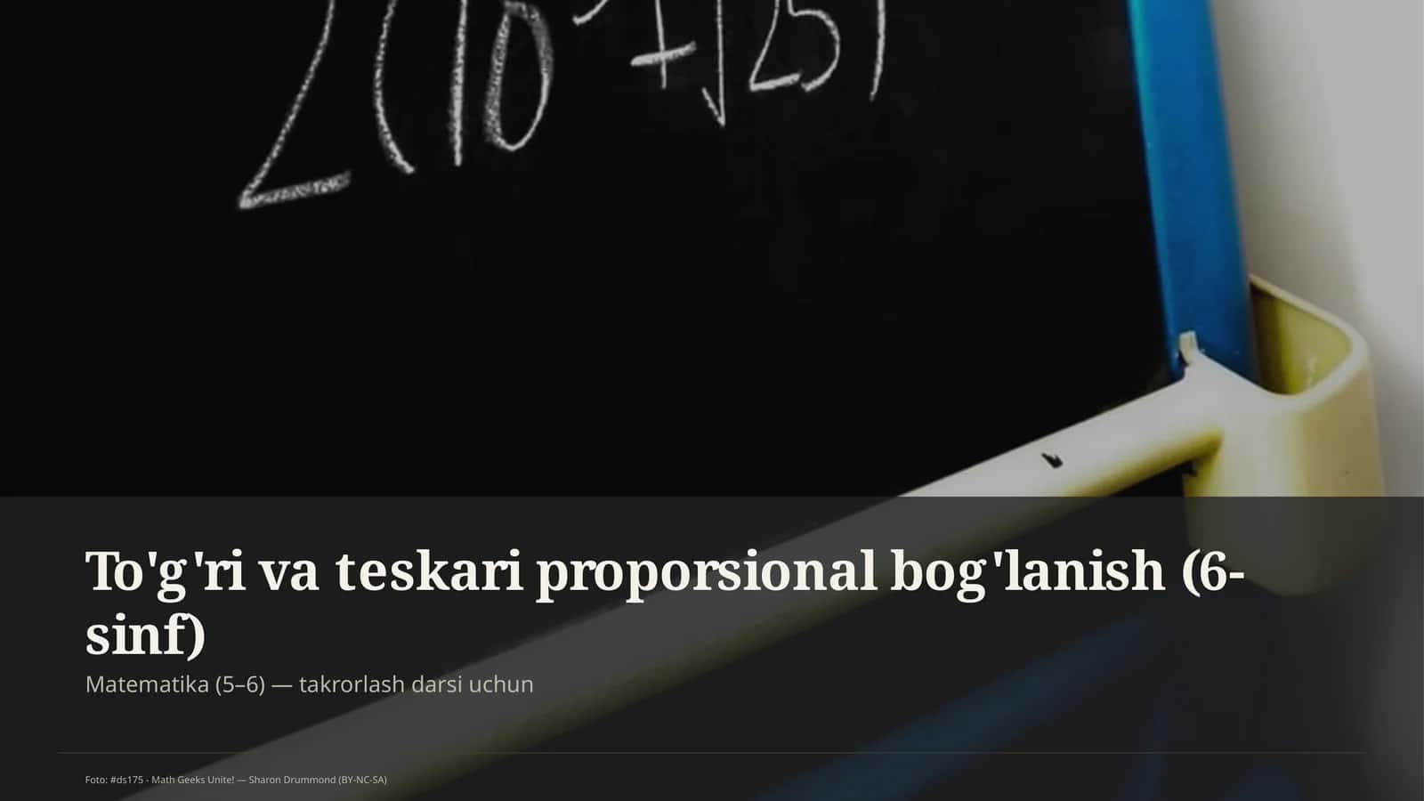 To'g'ri va teskari proporsional bog'lanish (6-sinf) 1