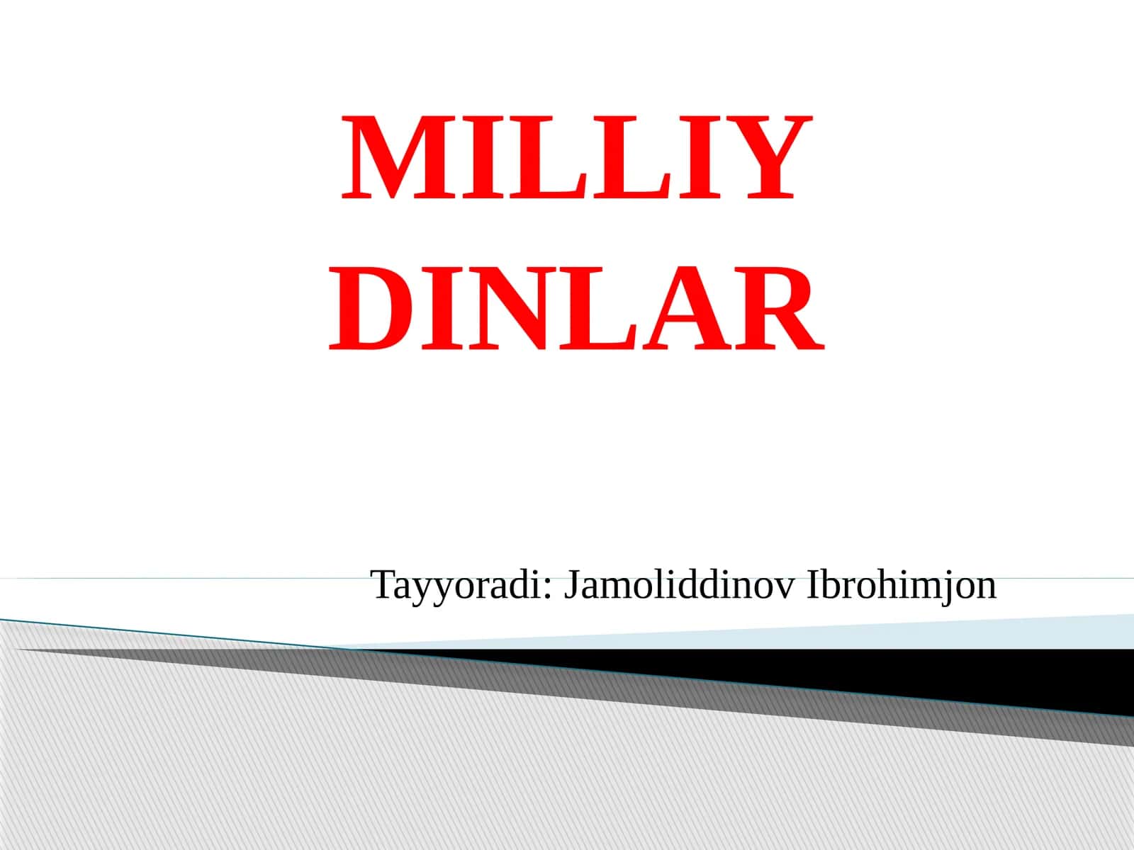 MILLIY DINLAR 1