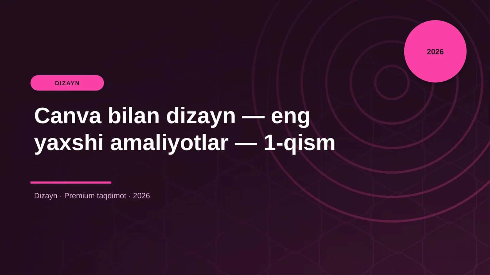 Canva bilan dizayn — eng yaxshi amaliyotlar — 1-qism 1