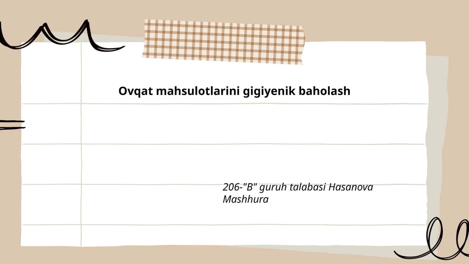 Ovqat mahsulotlari gigiyenasi 1