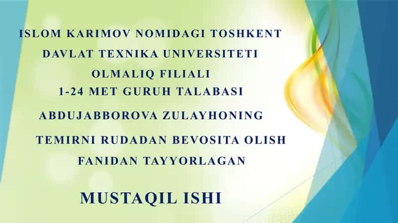 TEMIR OKSIDLARINING XUSUSIYATLARI 1