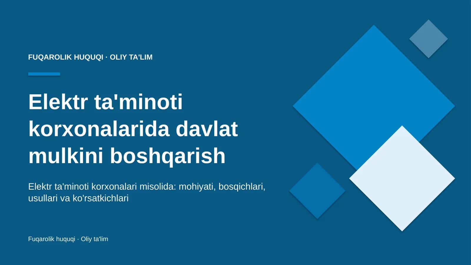 Elektr ta'minoti korxonalarida davlat mulkini boshqarish 1