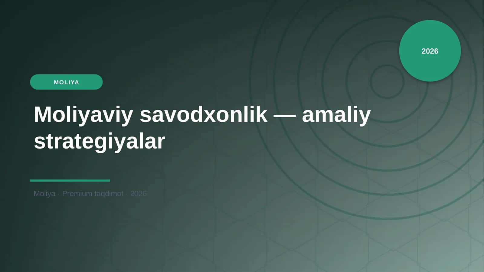 Moliyaviy savodxonlik — amaliy strategiyalar 1
