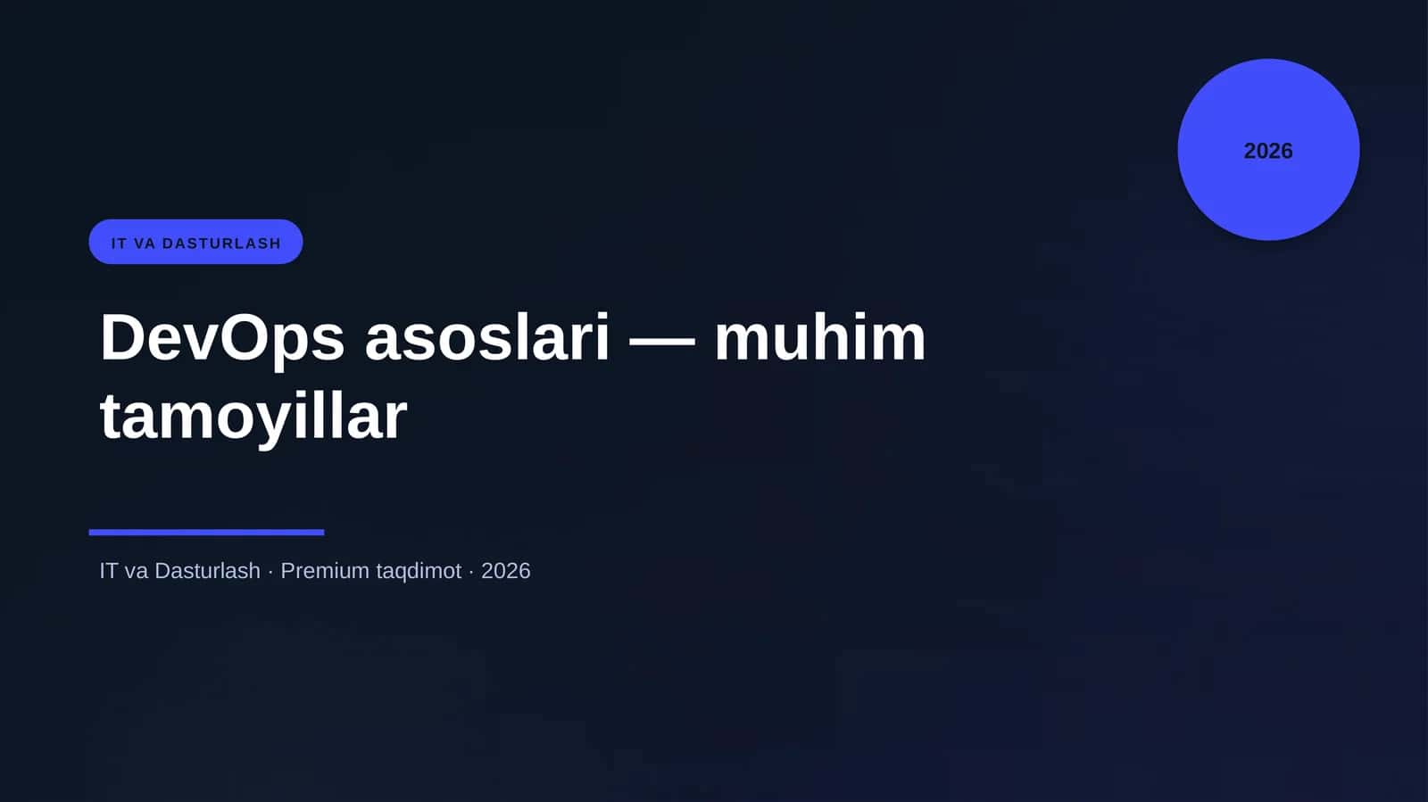DevOps asoslari — muhim tamoyillar 1