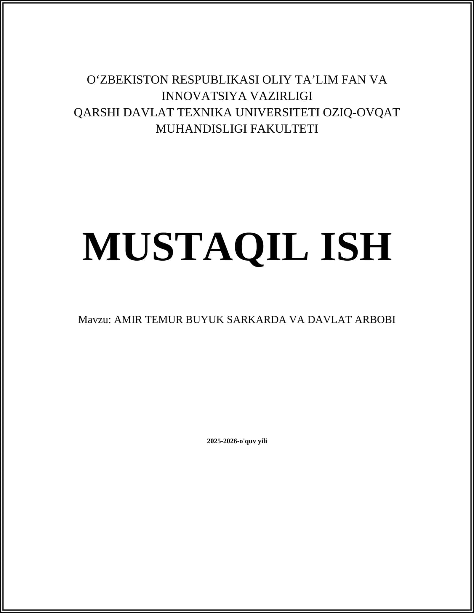 AMIR TEMUR BUYUK SARKARDA VA DAVLAT ARBOBI 1