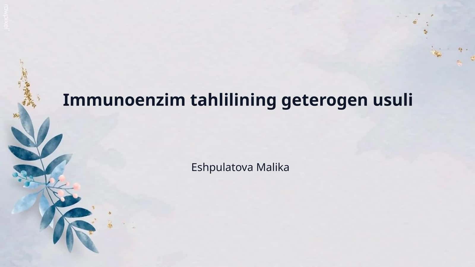 Immunoenzim tahlilining geterogen usuli 1
