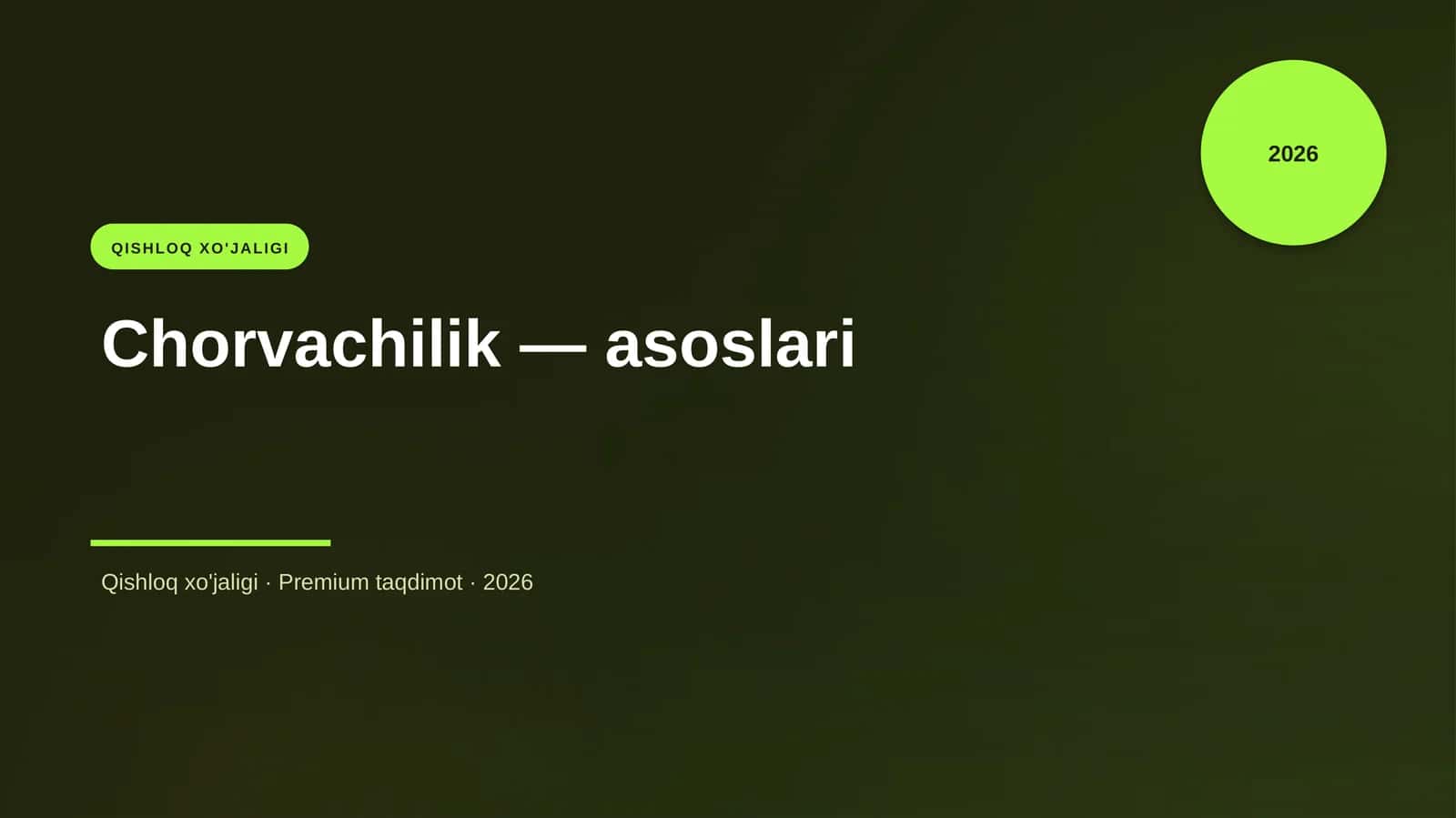 Chorvachilik — asoslari 1
