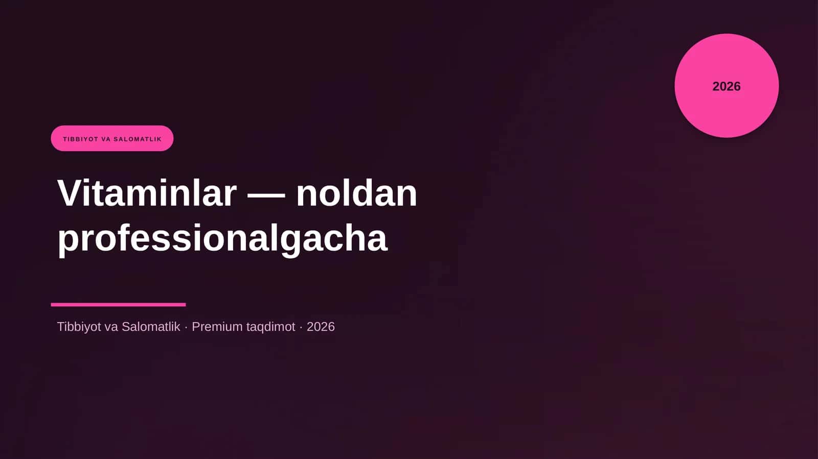Vitaminlar - noldan professionalgacha 1