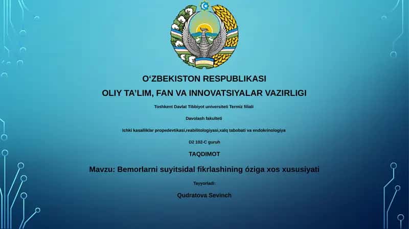 Bemorlarni suyitsidal fikrlashining óziga xos xususiyati 1