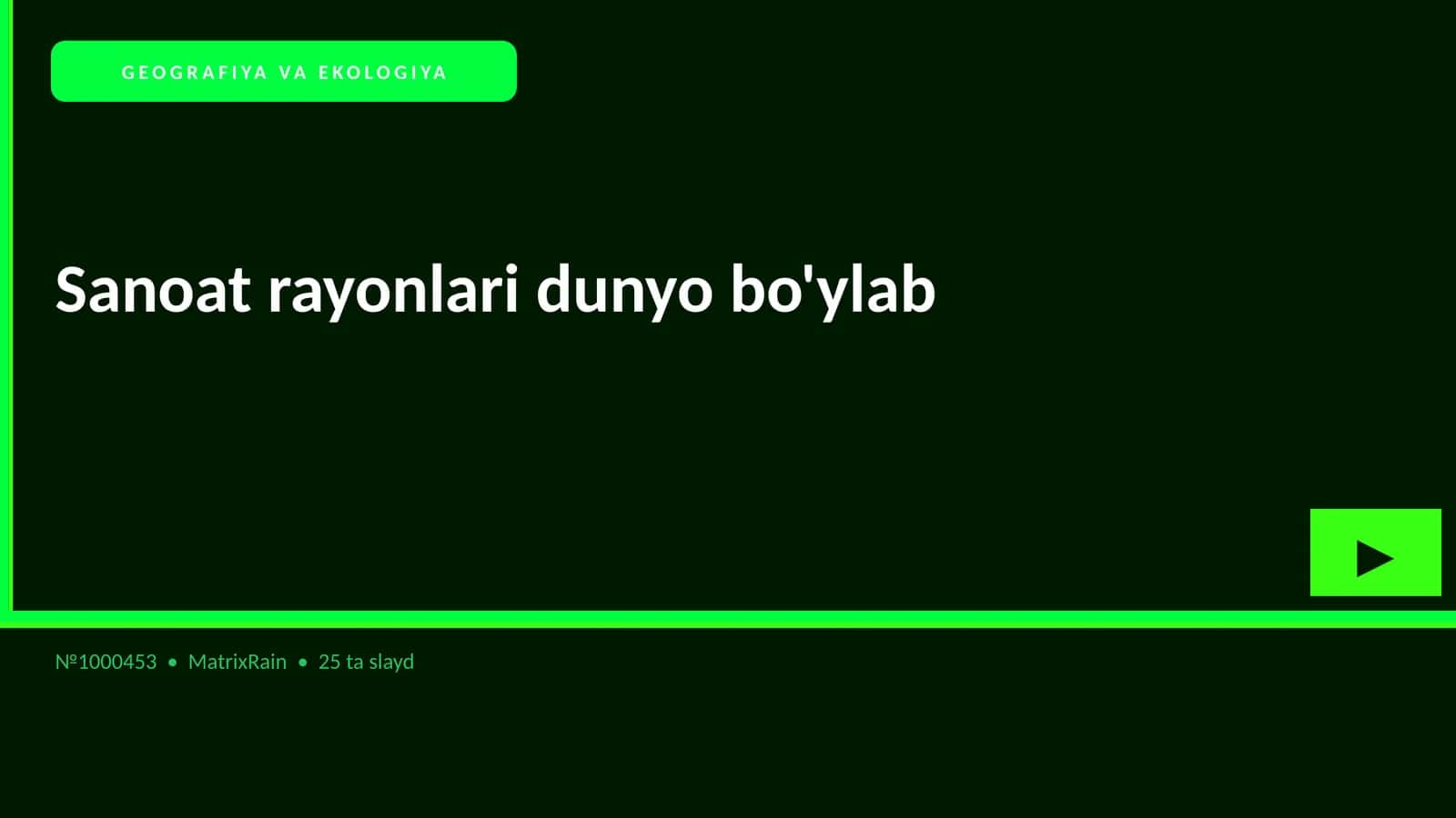 Sanoat rayonlari dunyo bo'ylab 1