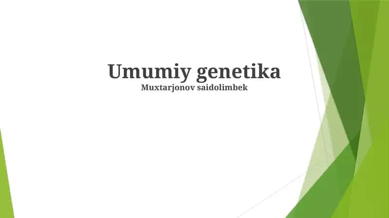 Umumiy genetika 1