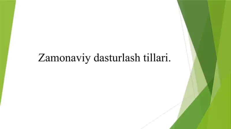 Zamonaviy dasturlash tillari 1