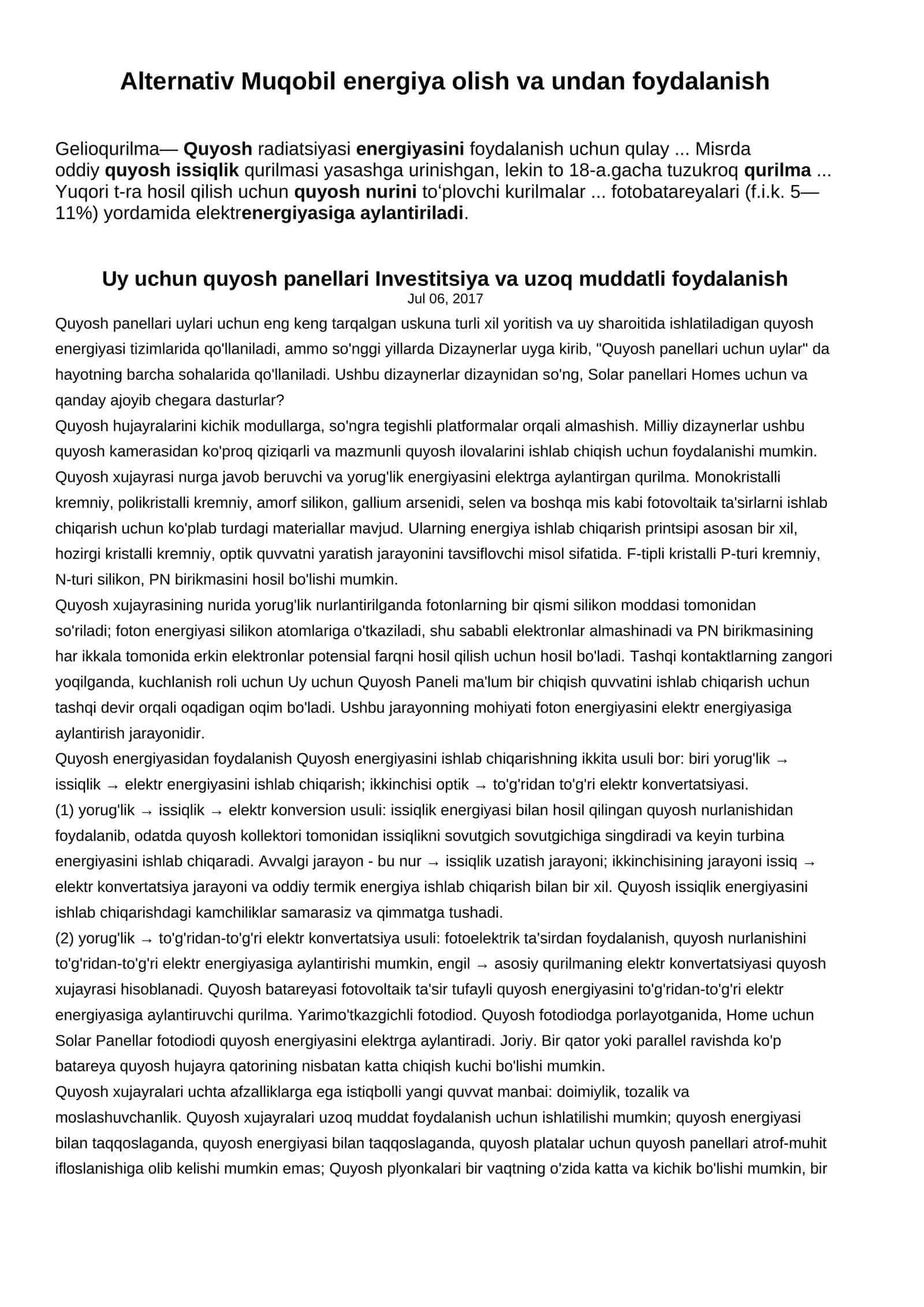 Quyosh panellari 1
