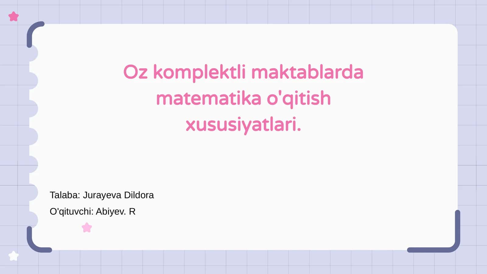 Matematika o'qitish xususiyatlari 1
