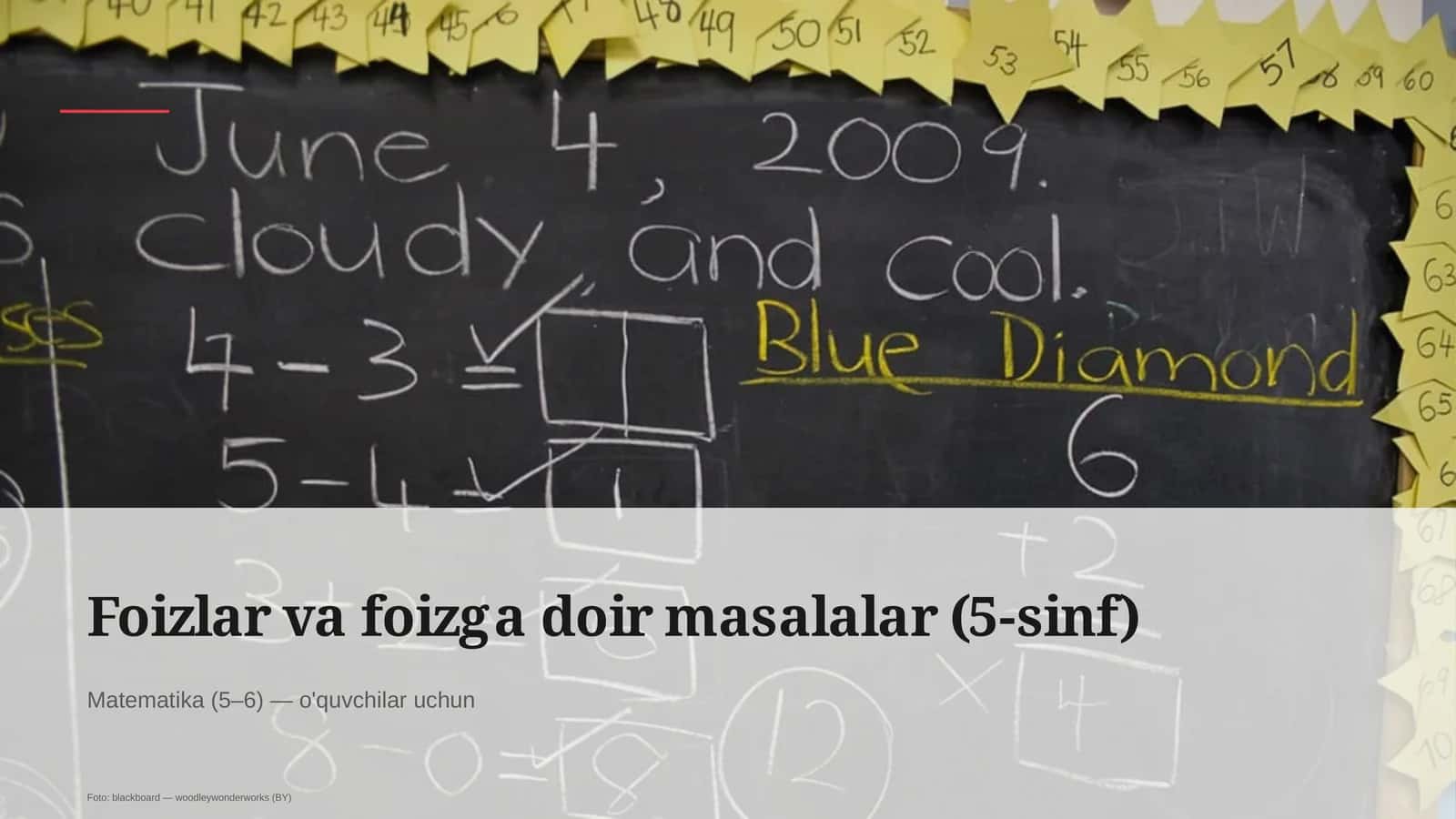 Foizlar va foizga doir masalalar (5-sinf) 1