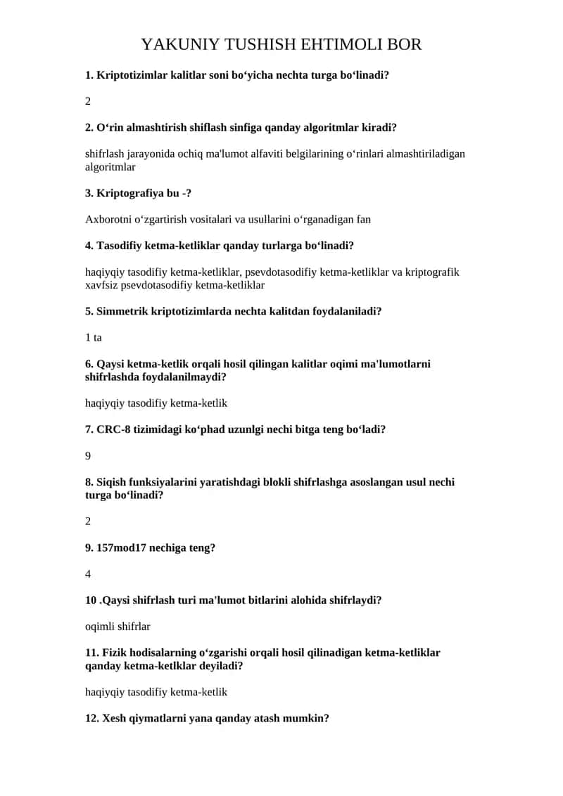 Kriptotizimlar 1