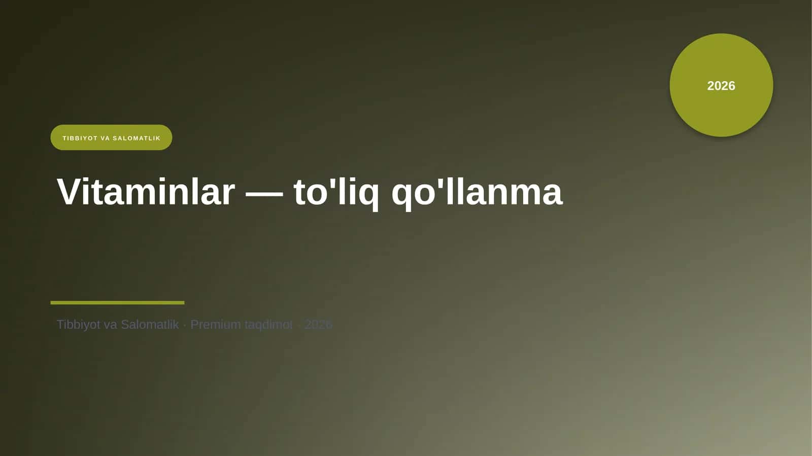 Vitaminlar to'liq qo'llanma 1