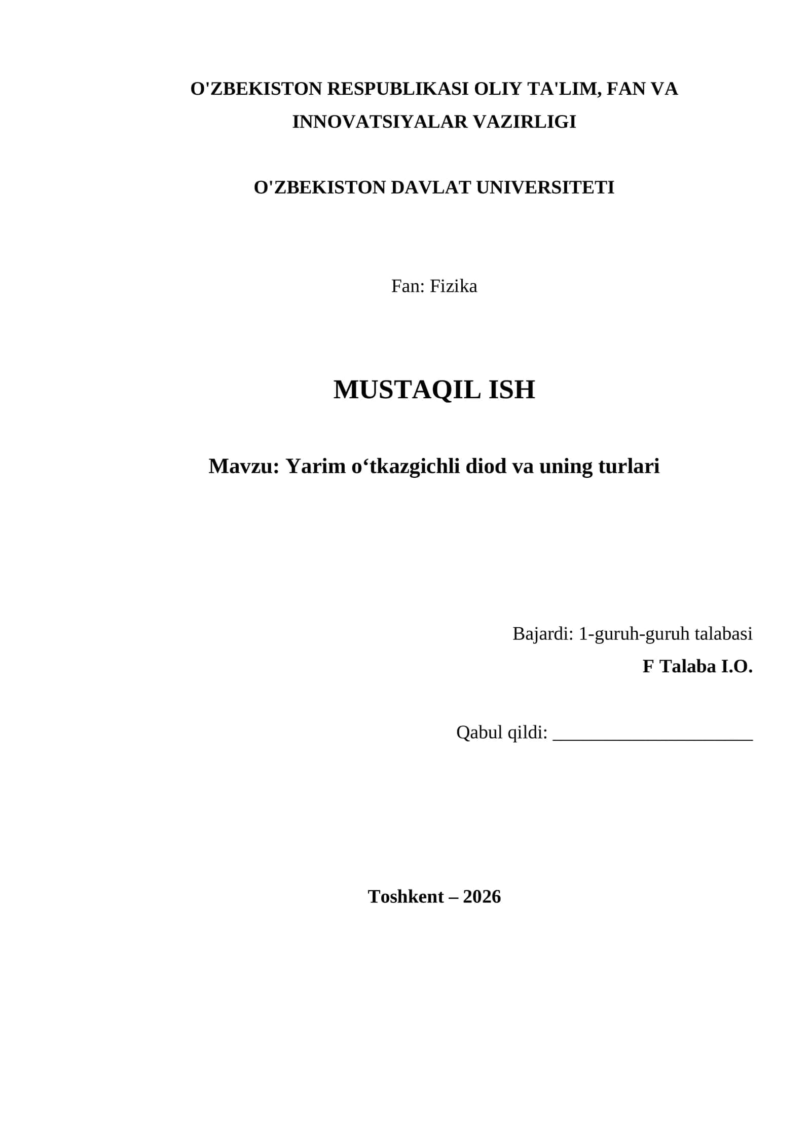 Yarim o‘tkazgichli diod va uning turlari 1