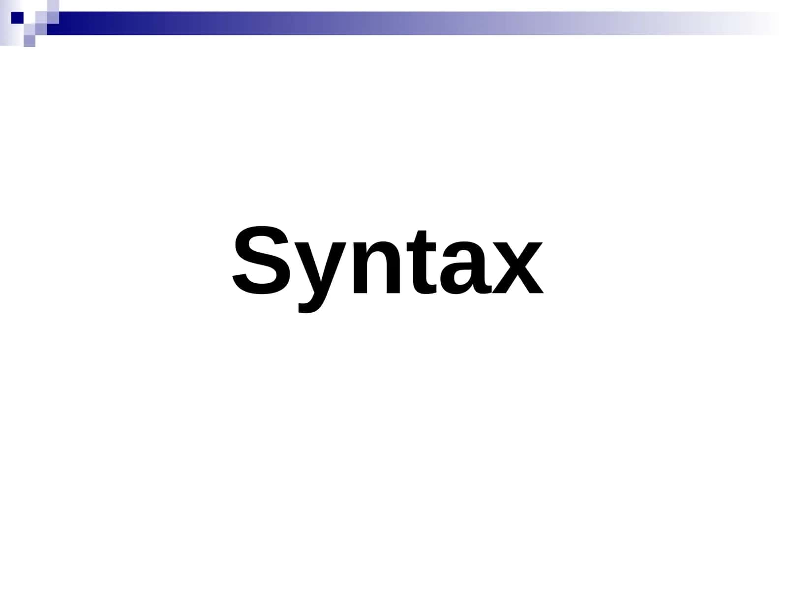 Syntax 1