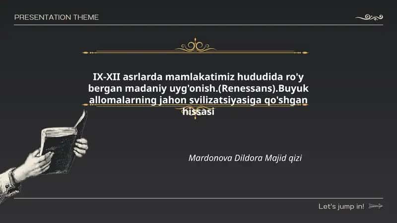 IX-XII asrlarda mamlakatimiz hududida ro'y bergan madaniy uyg'onish.(Renessans)