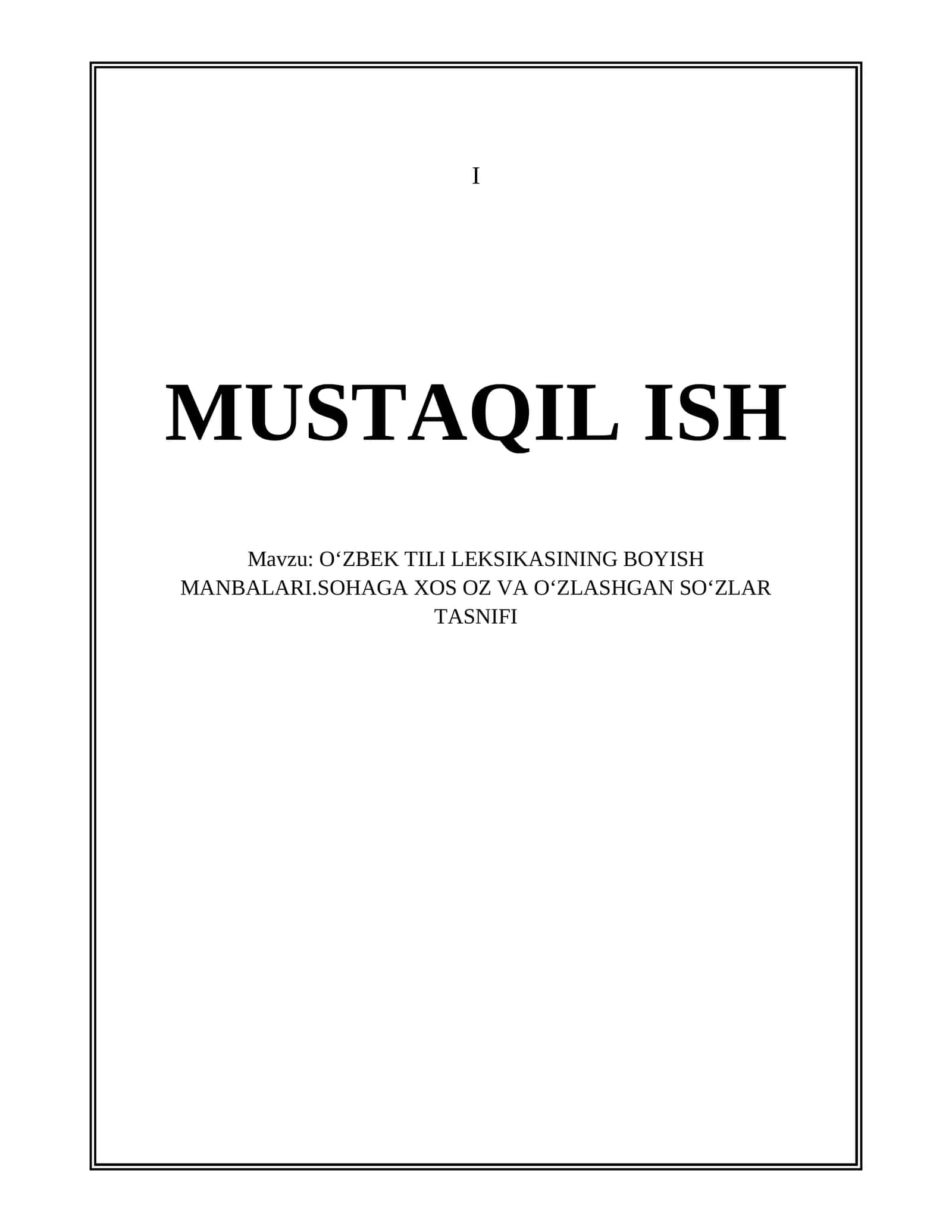Oʻzbek tili leksikasining boyish manbalari 1