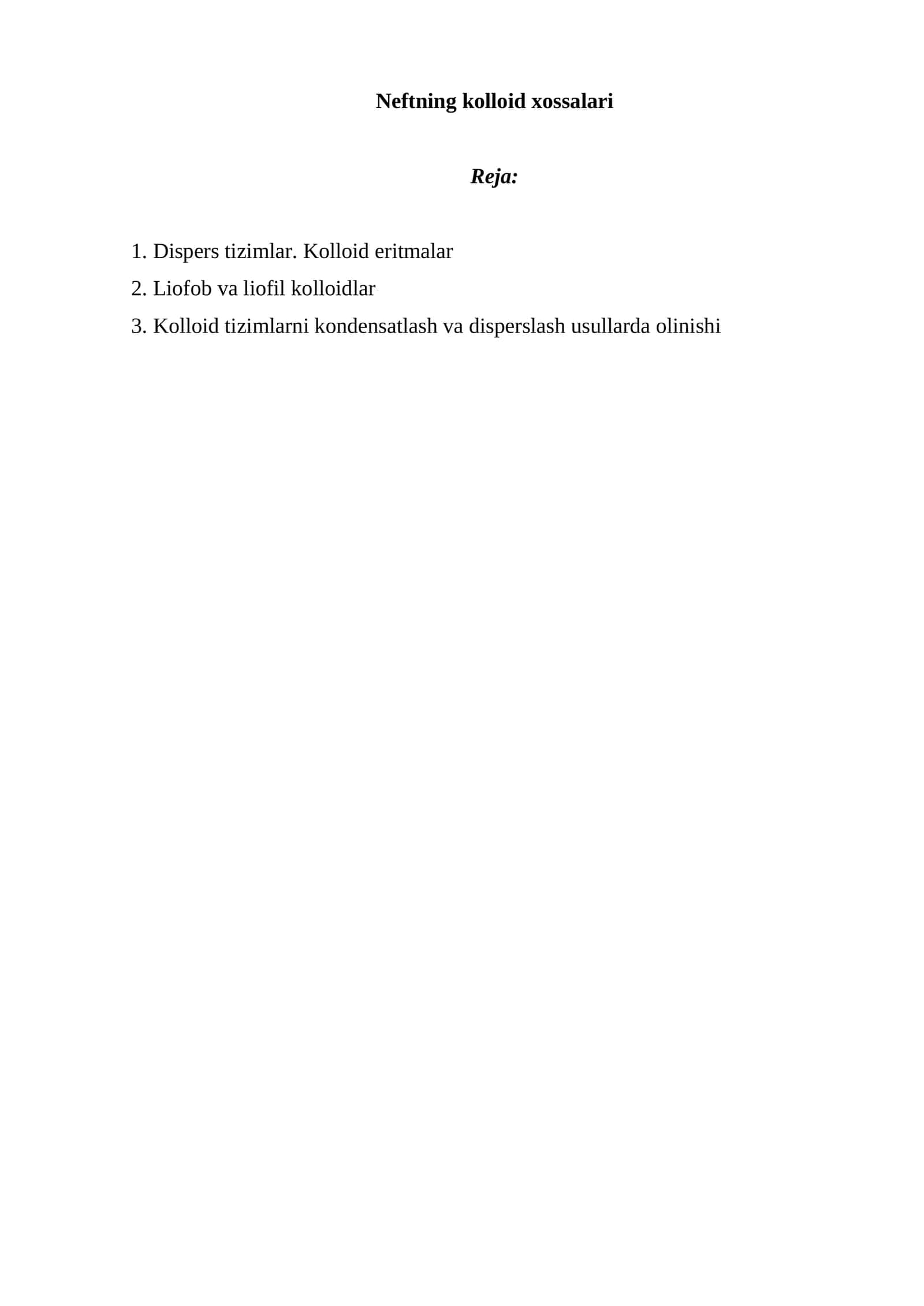 Neftning kolloid xossalari 1